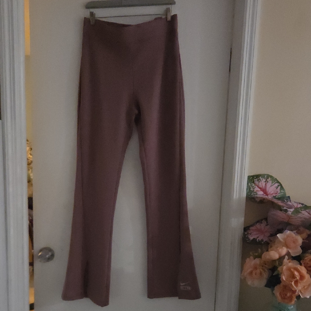 High-Waist Mauve Flared Nike Pants